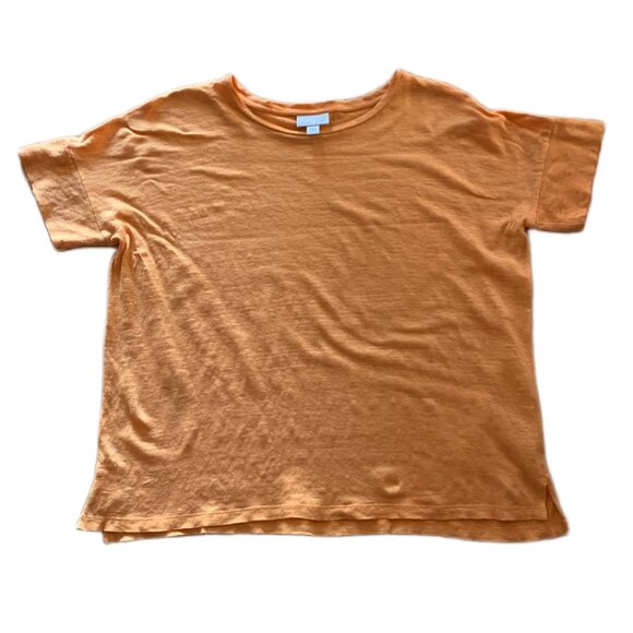 J. Jill 100% Linen Apricot Tee – Relaxed Fit - Picture 3 of 13